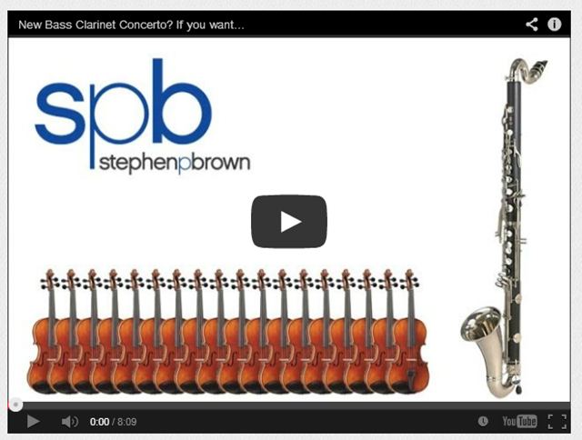 You can help Conductor Composer Stephen P Brown write a Concerto for Bass Clarinet and Strings